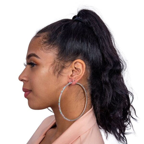 So Icy Multicolor Rhinestone Hoop Earrings Earrings Fearless Accessories 