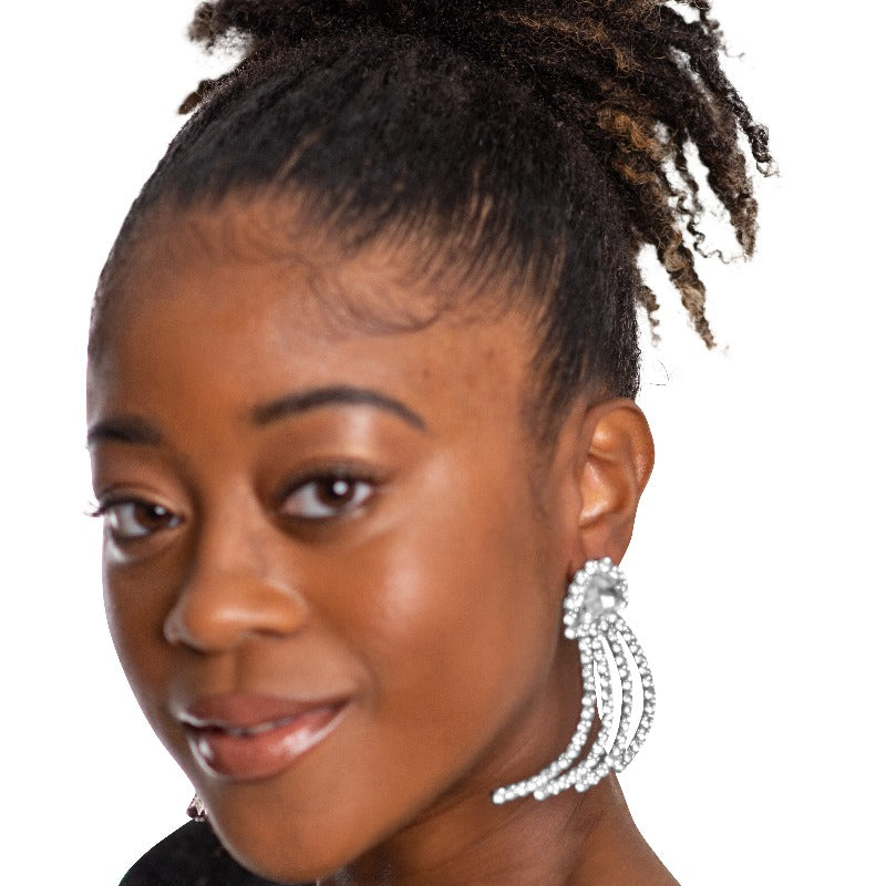 Swoop rhinestone earrings Earrings Fearless Accessories