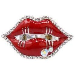 Tight Lipped Stretch Band Rhinestone Ring Rings Fearless Accessories