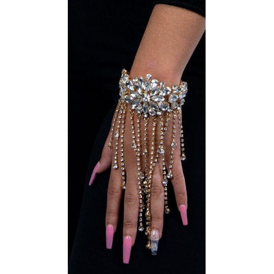 Wrapped in Opulence Dangling Rhinestone Cuff Bracelet Bracelet Fearless Accessories