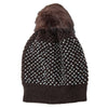 Chill out rhinestone detachable pom pom beanie (3 Colors) HATS Fearless Accessories Brown