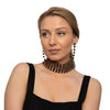 Crescent gold and black rhinestone choker and earrings set Necklace Fearless Accessories 
