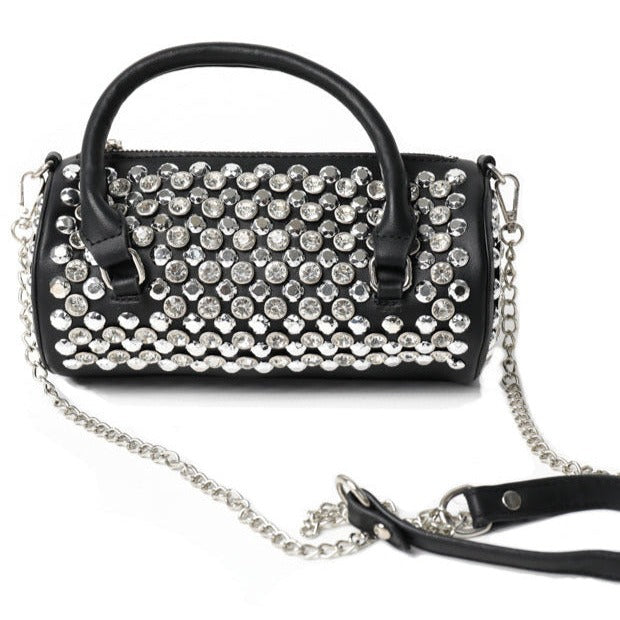 Hot girl rhinestone studded handbag (2 Colors) Handbags Fearless Accessories Black 