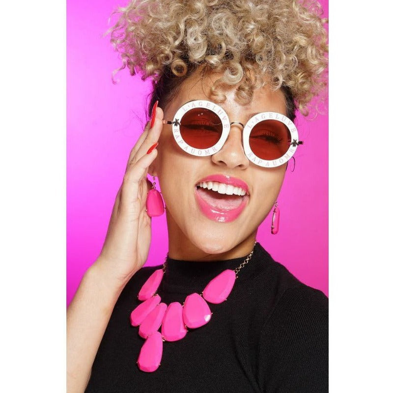 Lala Round Sunglasses (6 Colors) Sunglasses Fearless Accessories White 