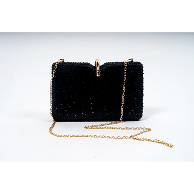 Rani Rhinestone Clutch Handbags Fearless Accessories Black