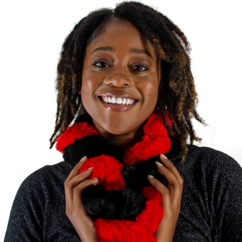 pink twisted scarf Fearless Accessories Red & Black