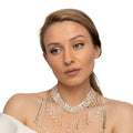 Reginae dangling fringe rhinestone choker