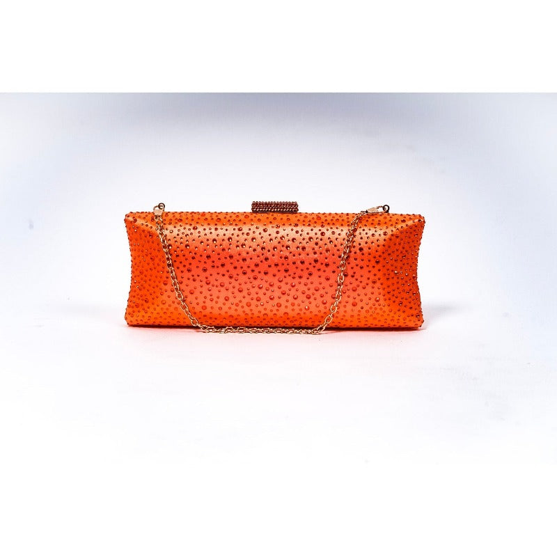 Reina Rhinestone Raindrop Clutch (3 Colors) Handbags Fearless Accessories Orange