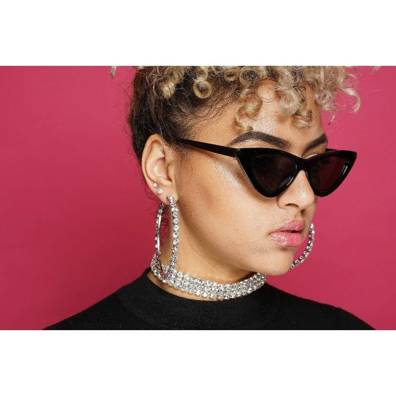 Jordyn Rhinestone Hoop Earrings Earrings Fearless Accessories