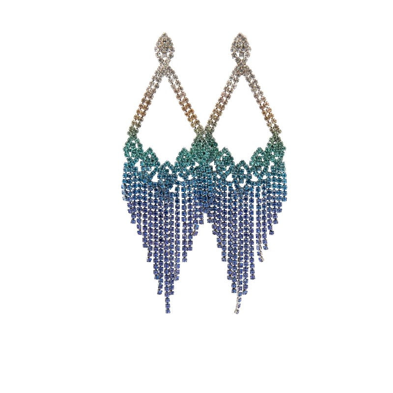 Two reasons rhinestone earrings (Blue) Earrings Fearless Accessories